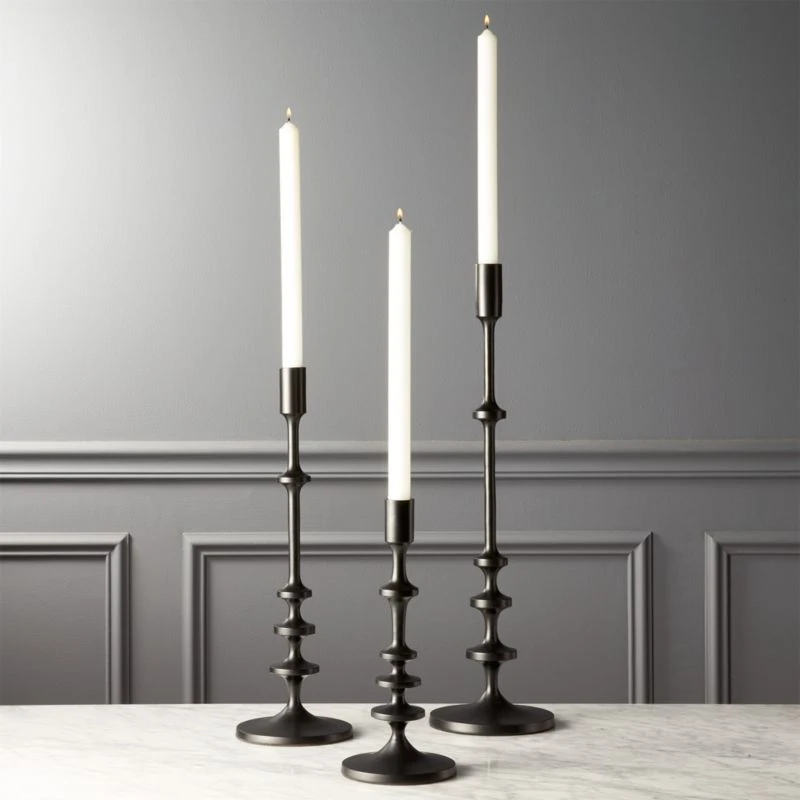 Allis Black Taper Candle Holders 3 Allis Black Taper Candle Holders