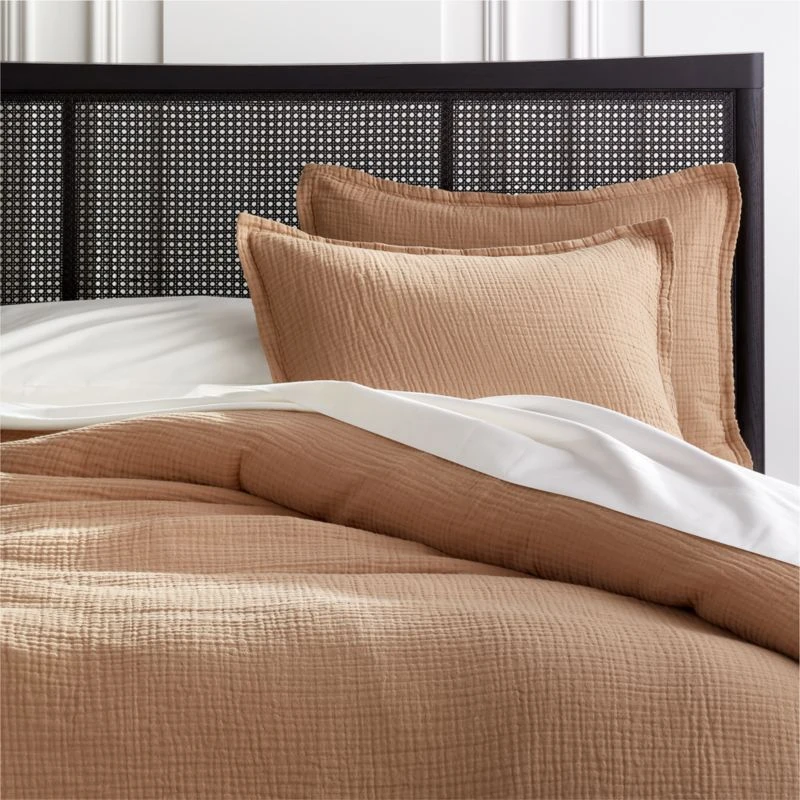 Alto Organic Cotton Camel Duvet Cover And Shams 3 Alto Organic Cotton Camel Duvet Cover And Shams