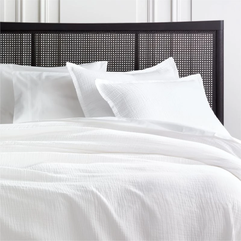 Alto Organic Cotton White Duvet Cover And Shams 3 Alto Organic Cotton White Duvet Cover And Shams