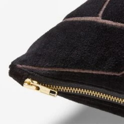 Arabella Black Velvet Throw Pillow With Down-Alternative Insert 23'' -Home Store ArabellaBlkVlvtPlw23inAV2SSS23