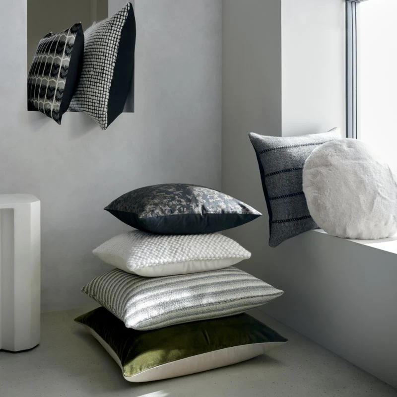 Keelie Ivory Grid Throw Pillow With Down-Alternative Insert 23" 5 Keelie Ivory Grid Throw Pillow With Down-Alternative Insert 23" - Image 3