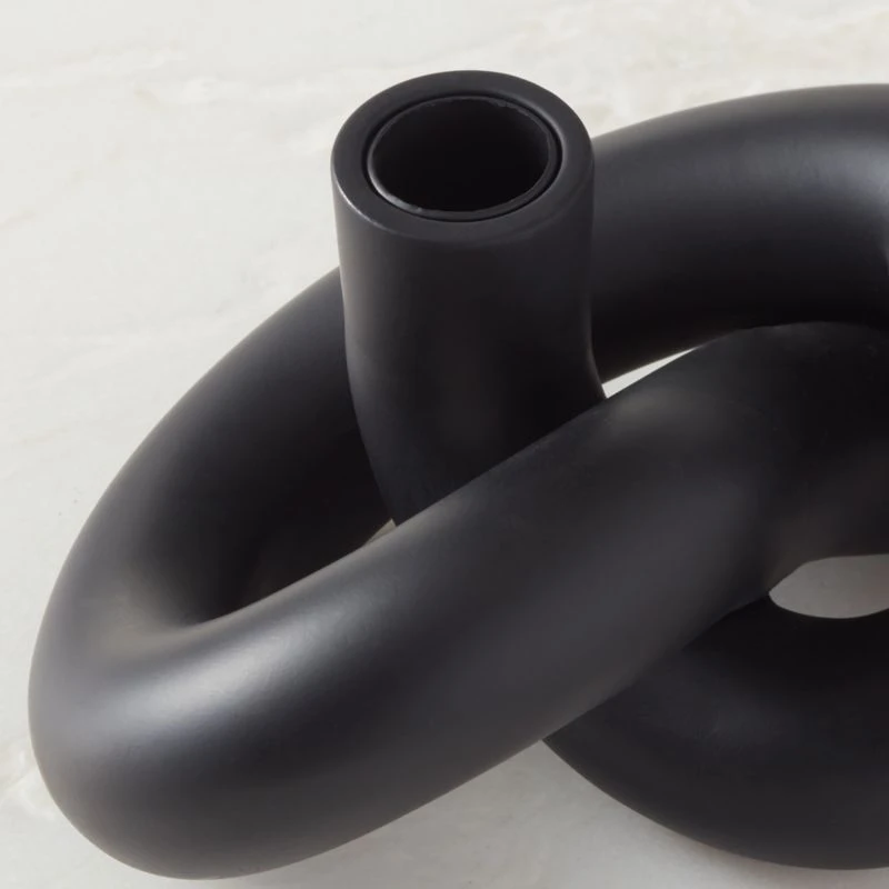 Asha Black Knotted Double Taper Candle Holder 5 Asha Black Knotted Double Taper Candle Holder - Image 3