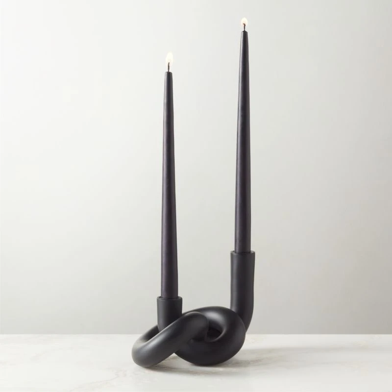 Asha Black Knotted Double Taper Candle Holder 4 Asha Black Knotted Double Taper Candle Holder - Image 2