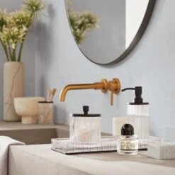 Small White Marble Box -Home Store AthenaRibbedGlassBathAG20 1x1 1