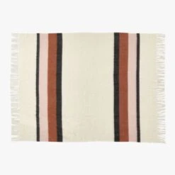 Banda Striped Merino Wool Throw Blanket 8 Banda Striped Merino Wool Throw Blanket -Home Store BandaMerinoIrisThrowSSF22