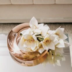 Bangle Dirty Rose Glass Decorative Bowl 23 Bangle Dirty Rose Glass Decorative Bowl -Home Store BangleAmberLowGlassBowlNV20 1x1