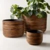 Basket Burnt Rattan Planters 1 Basket Burnt Rattan Planters -Home Store BasketBurntRattanPlntrGrpFHS22