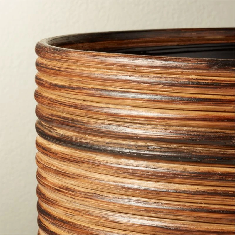 Basket Burnt Rattan Planters 4 Basket Burnt Rattan Planters - Image 2