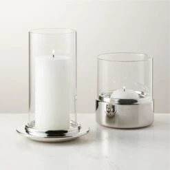 Alta And Bassa Stainless Steel Hurricane Candle Holders