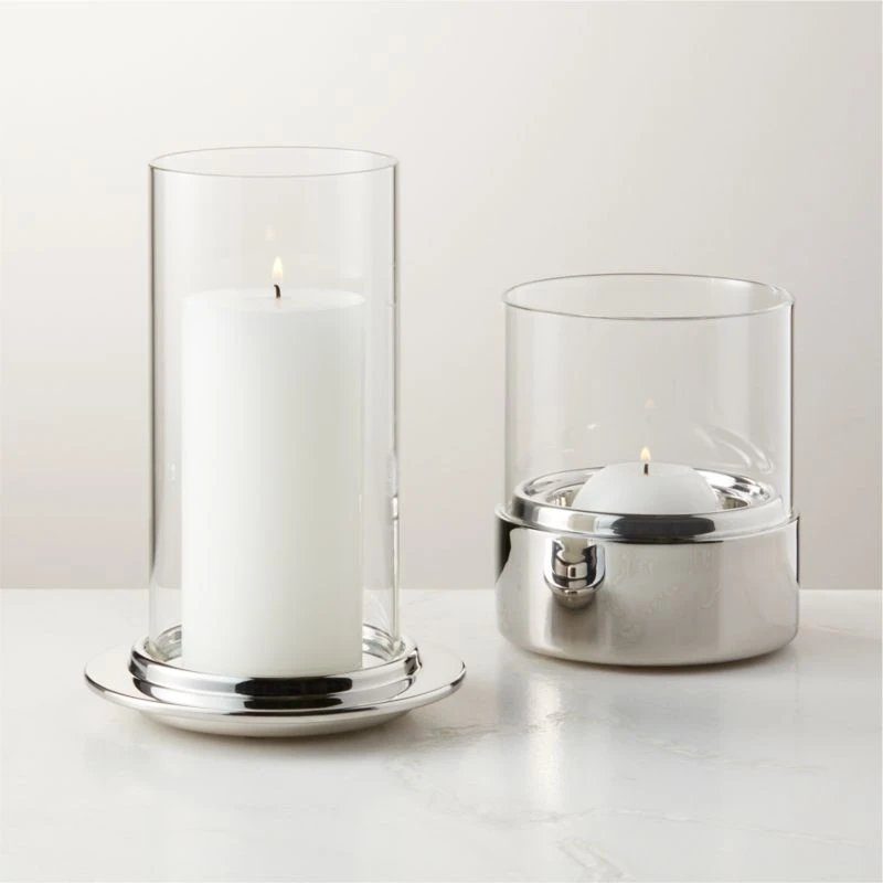 Alta And Bassa Stainless Steel Hurricane Candle Holders 3 Alta And Bassa Stainless Steel Hurricane Candle Holders