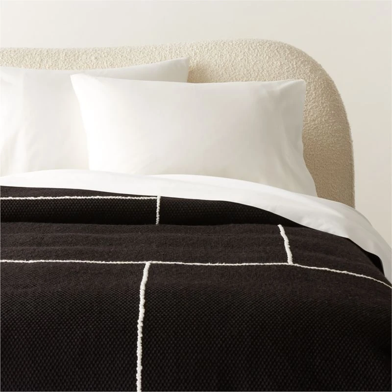 Berrini Handwoven Black Full/Queen Bed Blanket 4 Berrini Handwoven Black Full/Queen Bed Blanket - Image 2