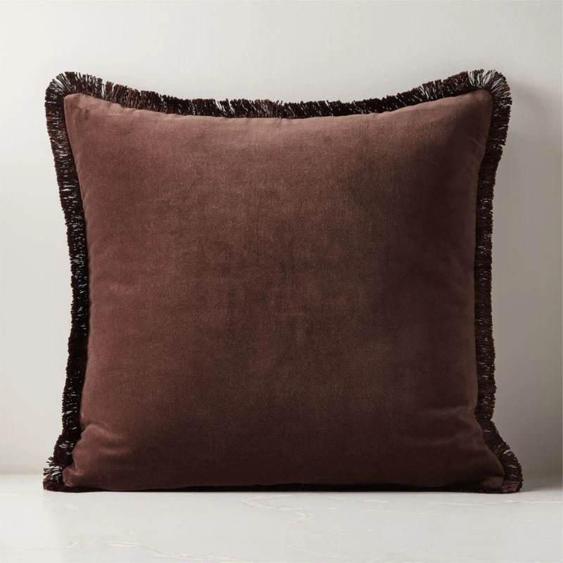 Bettie Chocolate Brown Throw Pillow With Down-Alternative Insert 23" 3 Bettie Chocolate Brown Throw Pillow With Down-Alternative Insert 23"