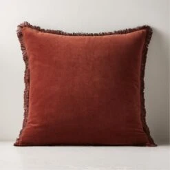 Bettie Dark Rust Red Throw Pillow With Down-Alternative Insert 23"