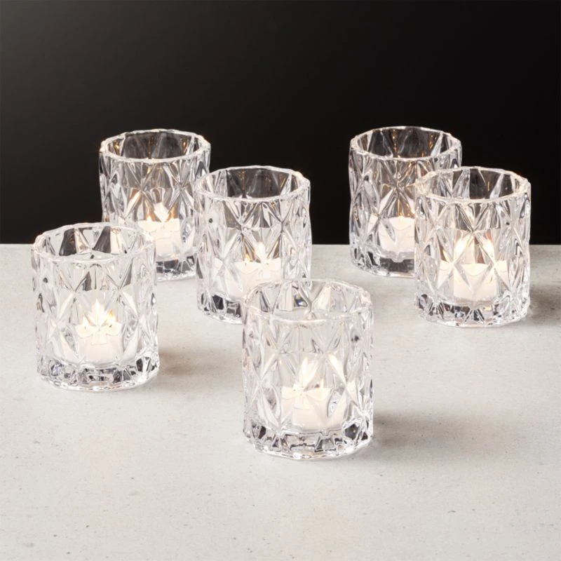 Betty Glass Tealight Candle Holder Set Of 6 3 Betty Glass Tealight Candle Holder Set Of 6