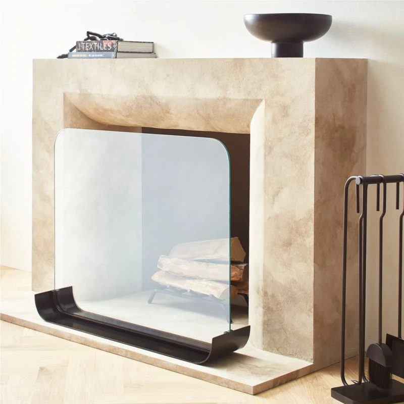 Black Curve Fireplace Screen 4 Black Curve Fireplace Screen - Image 2