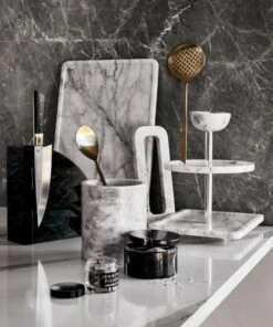 Rectangular Marble Serving Tray -Home Store BlackMarbleMagneticKnifeBlockMR20