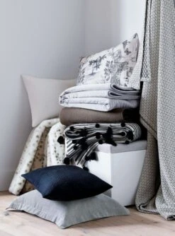 Midnight Jungle Linen Duvet Cover And Shams -Home Store BlackandWhiteChunkyBlanketJL19