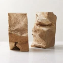 Teak Bookends Set Of 2 13 Teak Bookends Set Of 2 -Home Store BleachedTeakBookendsS2AV2SHS23