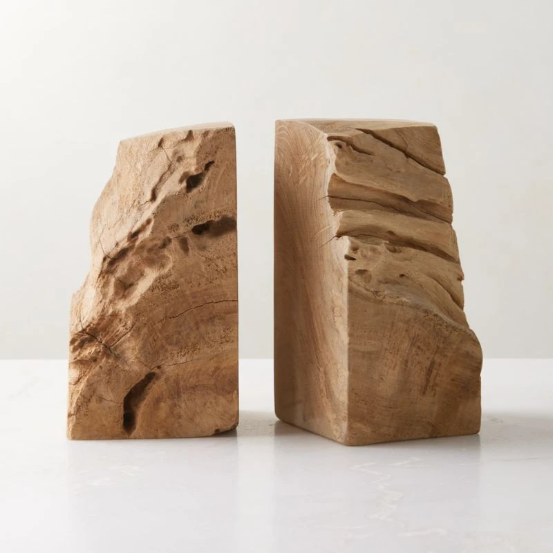 Teak Bookends Set Of 2 6 Teak Bookends Set Of 2 - Image 4