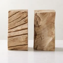 Teak Bookends Set Of 2 11 Teak Bookends Set Of 2 -Home Store BleachedTeakBookendsS2SHS23
