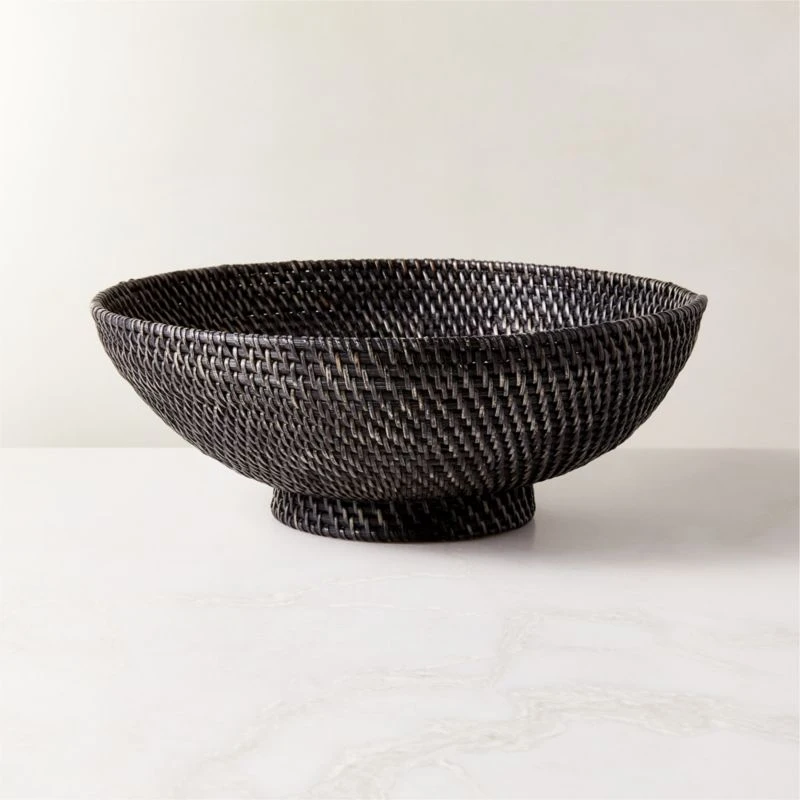 Borneo Woven Rattan Black Bowl 3 Borneo Woven Rattan Black Bowl