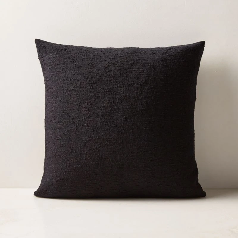 Black Boucle Throw Pillow With Down-Alternative Insert 18'' 3 Black Boucle Throw Pillow With Down-Alternative Insert 18''