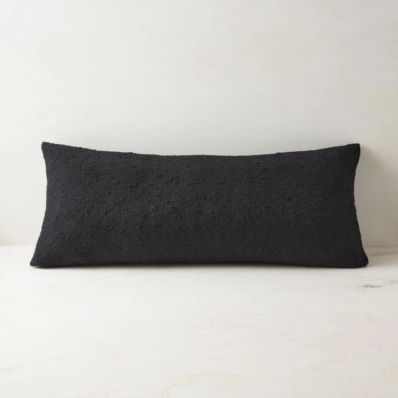 36"x16" Black Boucle Throw Pillow 3 36"x16" Black Boucle Throw Pillow