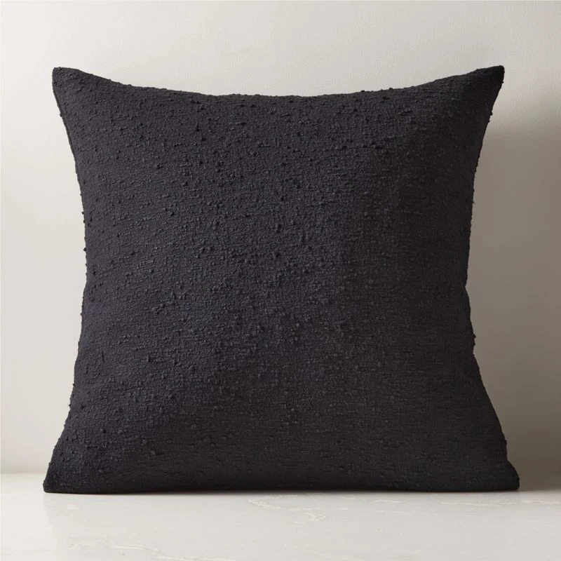 Black Boucle Throw Pillow With Down-Alternative Insert 23" 3 Black Boucle Throw Pillow With Down-Alternative Insert 23"