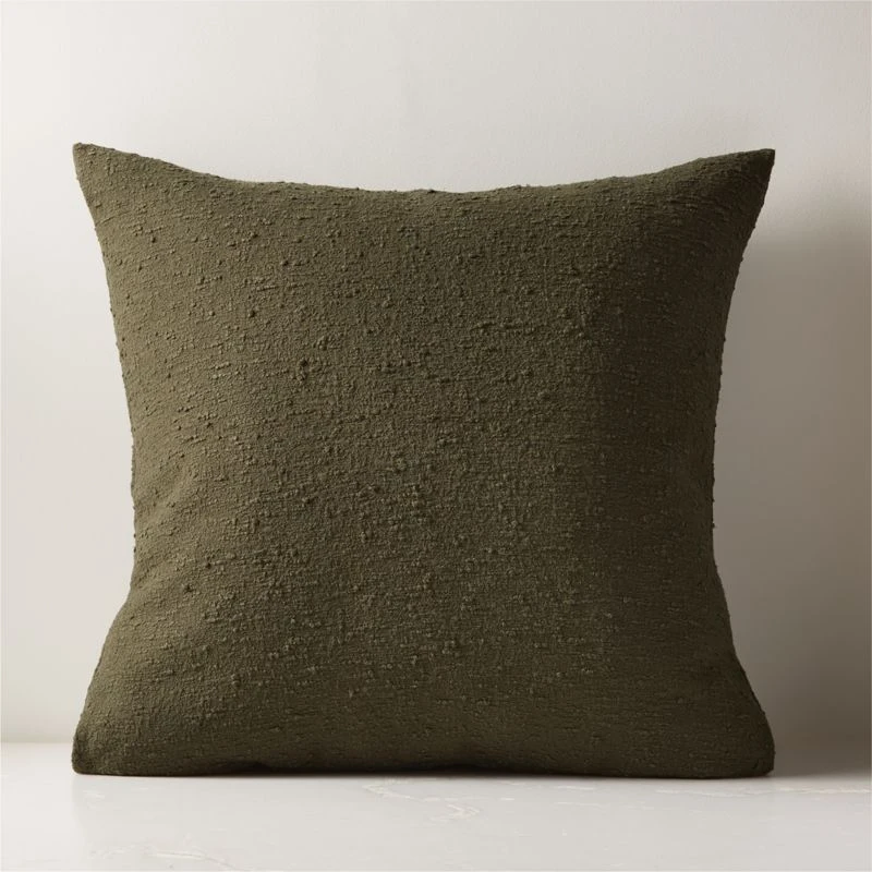 Forest Green Boucle Throw Pillow With Down-Alternative Insert 23" 3 Forest Green Boucle Throw Pillow With Down-Alternative Insert 23"