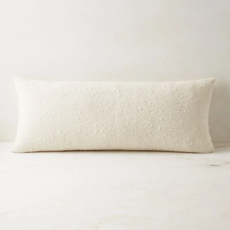 36"x16" Ivory Boucle Throw Pillow 3 36"x16" Ivory Boucle Throw Pillow