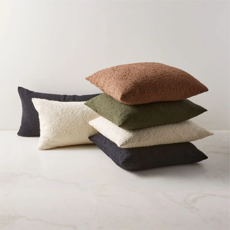 Forest Green Boucle Throw Pillow With Down-Alternative Insert 23" 5 Forest Green Boucle Throw Pillow With Down-Alternative Insert 23" - Image 3