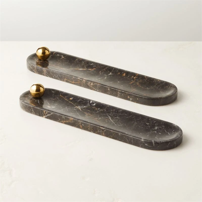 Brix Golden Black Marble Incense Burner 6 Brix Golden Black Marble Incense Burner - Image 4