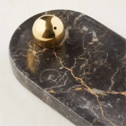 Brix Golden Black Marble Incense Burner 9 Brix Golden Black Marble Incense Burner -Home Store BrixBlkGldnMrblIncnsBrnrAVSHF22