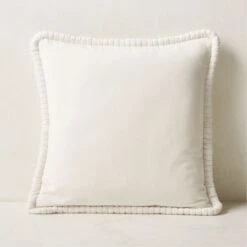 Brye White Velvet Throw Pillow With Down-Alternative Insert 20''