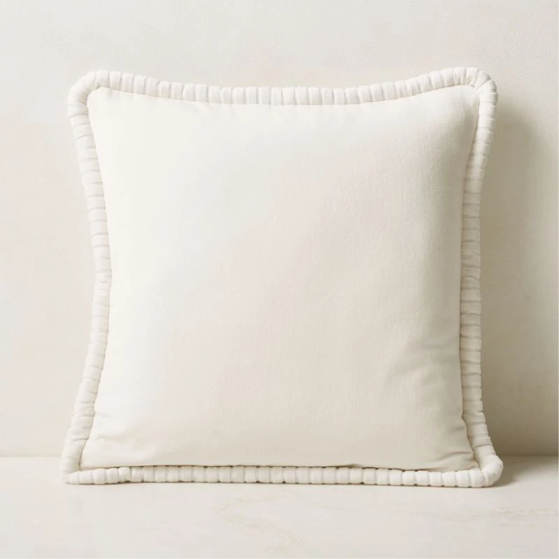Brye White Velvet Throw Pillow With Down-Alternative Insert 20'' 3 Brye White Velvet Throw Pillow With Down-Alternative Insert 20''
