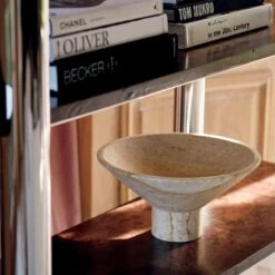 Dune Footed Sandstone Bowl 14 Dune Footed Sandstone Bowl -Home Store CB2FA22 1970 Editorial 06 024