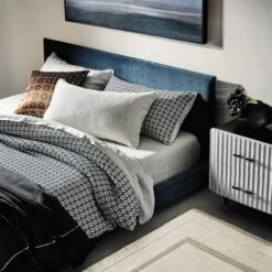 Melina Organic Cotton Black And Warm White Duvet Cover And Shams 7 Melina Organic Cotton Black And Warm White Duvet Cover And Shams -Home Store CB2FA22 36A V1