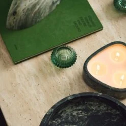 Green Marble Candle Bowl 10 Green Marble Candle Bowl -Home Store CB2FA23 09B Det 013 1