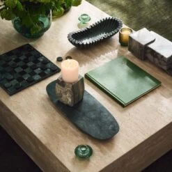 Reve Oval Fluted Green Marble Bowl 16 Reve Oval Fluted Green Marble Bowl -Home Store CB2FA23 09B Det 019 1