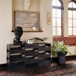 Weaver Bird Black Fiber Clay Bust 12 Weaver Bird Black Fiber Clay Bust -Home Store CB2FA23 BID 08 V1