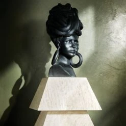 Weaver Bird Black Fiber Clay Bust 16 Weaver Bird Black Fiber Clay Bust -Home Store CB2FA23 BID 09 Det 2007