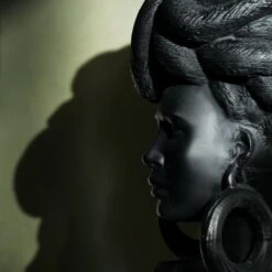 Weaver Bird Black Fiber Clay Bust 17 Weaver Bird Black Fiber Clay Bust -Home Store CB2FA23 BID 09 Det 2017