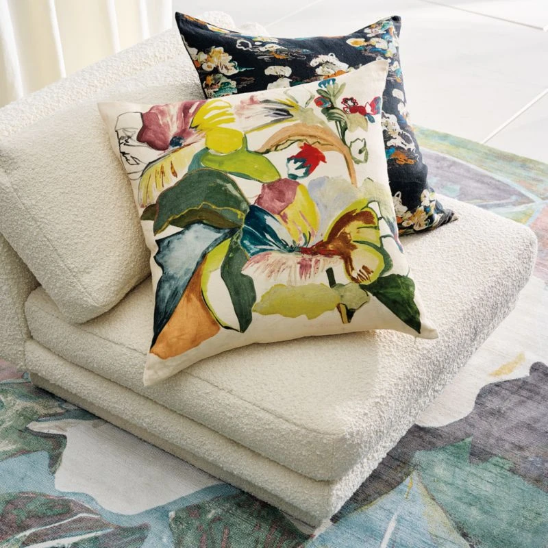 Floating Floral Silk Throw Pillow With Down Alternative Insert 23'' 6 Floating Floral Silk Throw Pillow With Down Alternative Insert 23'' - Image 4