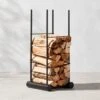 Casimir Black Steel Outdoor Firewood Rack 1 Casimir Black Steel Outdoor Firewood Rack -Home Store CasimirOutdoorLogHolderSHF23