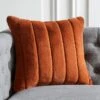 Channel Rust Orange Faux Fur Throw Pillow With Down-Alternative Insert 18" 1 Channel Rust Orange Faux Fur Throw Pillow With Down-Alternative Insert 18" -Home Store ChannelFFRtPllwCvr18X18inSHF21