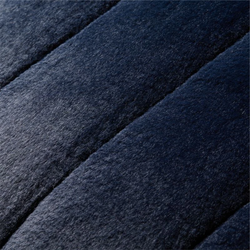 23" Channel Navy Faux Fur Throw Pillow 4 23" Channel Navy Faux Fur Throw Pillow - Image 2