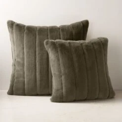 Channel Moss Green Faux Fur Throw Pillow With Down-Alternative Insert 23'' 7 Channel Moss Green Faux Fur Throw Pillow With Down-Alternative Insert 23'' -Home Store ChannelFxFurCollectionFHF23