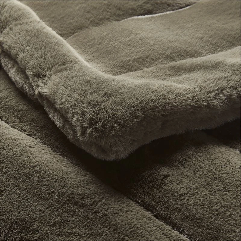 Channel Moss Green Faux Fur Throw Blanket 6 Channel Moss Green Faux Fur Throw Blanket - Image 4