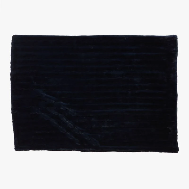 Channel Navy Faux Fur Throw Blanket 5 Channel Navy Faux Fur Throw Blanket - Image 3