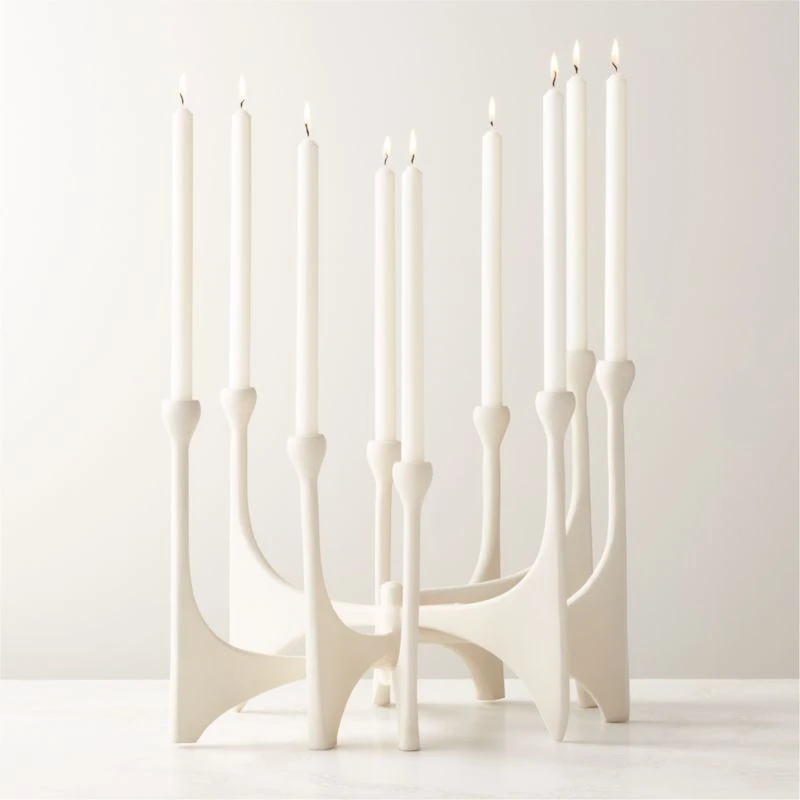 Cinq White Multi Taper Candle Holder Large 4 Cinq White Multi Taper Candle Holder Large - Image 2